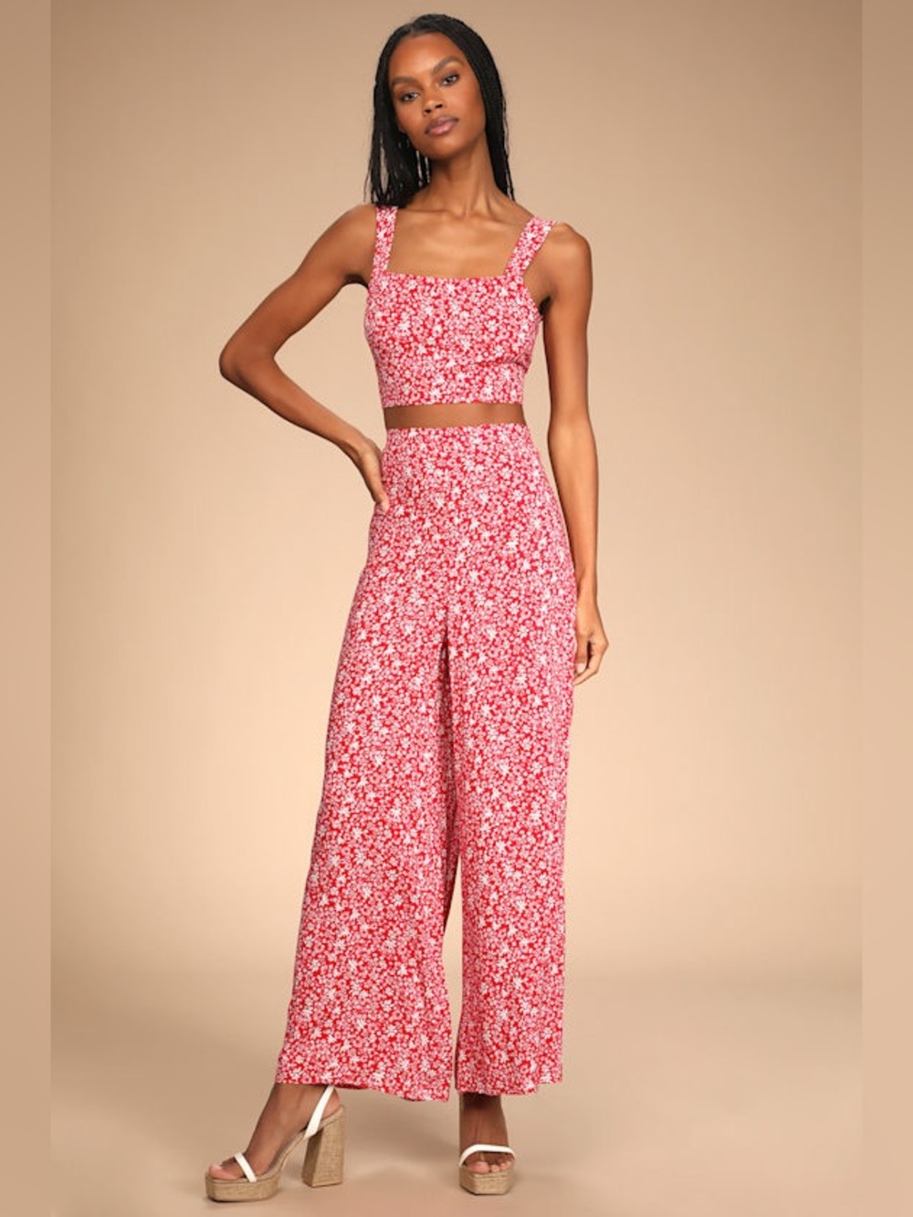 Lulus Medium 2-Piece Floral Jumpsuit